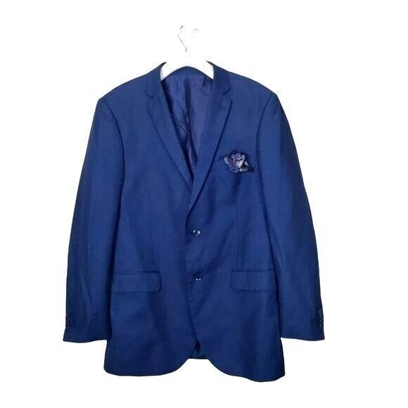 Bocaccio Uomo Blazer Sport Coat Modern Fit Two Button‎ Blue Size 42L - Picture 1 of 9